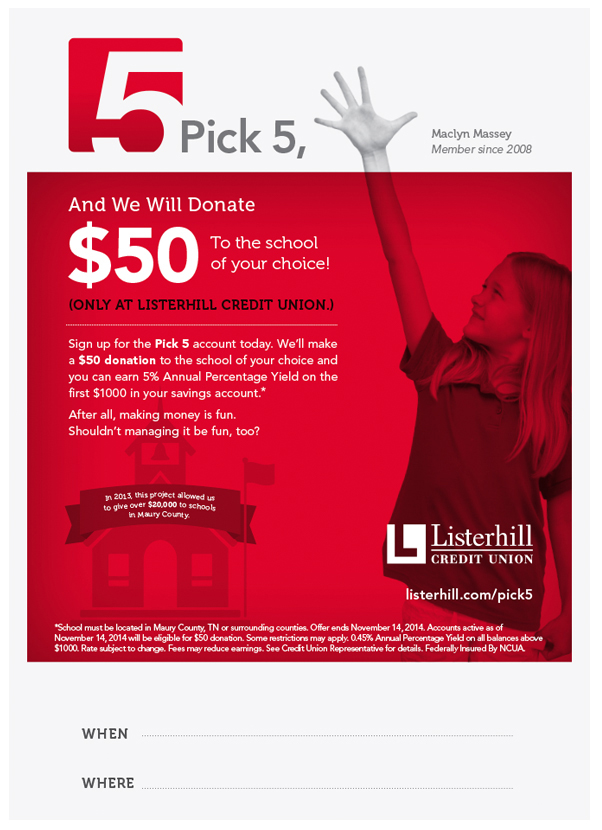 Listerhill Credit Union - Pick 5