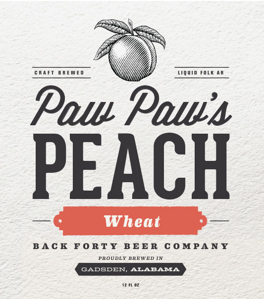 Back Forty Beer Company - Paw Paw's Peach Wheat - Label