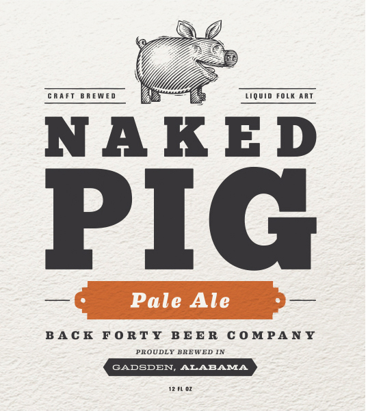 Back Forty Beer Company - Naked Pig - Label