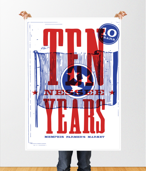 Memphis Famers Market - Ten - nessee Years - Flag